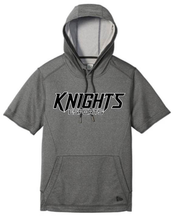 NCHS ESports - Knights Graphite Heather New Era Performance Terry Short Sleeve Hoodie