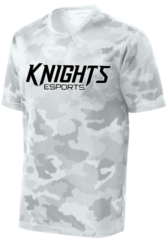 NCHS ESports - Knights White Camo Hex Short Sleeve Shirt (Youth and Adult)