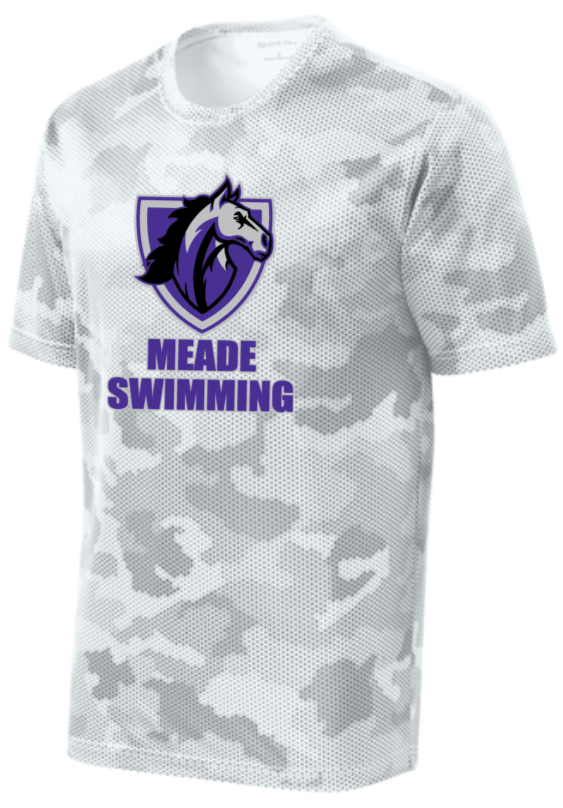 MEADE Swimming - White Camo Hex Short Sleeve Shirt