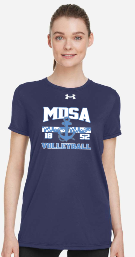 MDSA VBall - Navy Blue Lady Under Armour Short Sleeve T Shirt