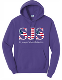 St. Joseph - USA Flag Hoodie Sweatshirt (White, Purple, Yellow Red or Orange) (Youth or Adult)