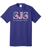 St. Joseph - USA Flag SS T Shirt (Purple, Orange, Yellow, Red or White) (YOUTH or ADULT)