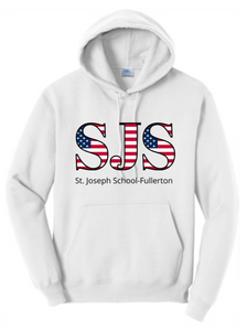 St. Joseph - USA Flag Hoodie Sweatshirt (White, Purple, Yellow Red or Orange) (Youth or Adult)