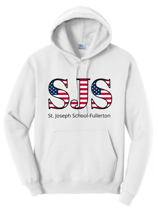 St. Joseph - USA Flag Hoodie Sweatshirt (White, Purple, Yellow Red or Orange) (Youth or Adult)