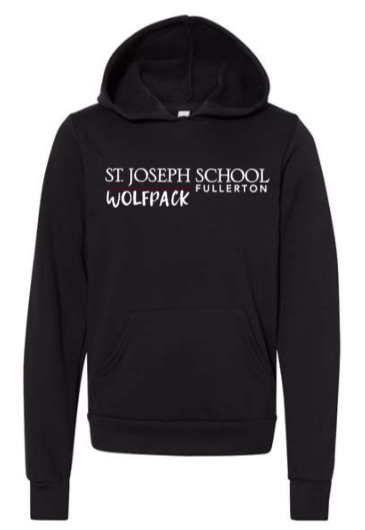 St. Joseph - Wolfpack - YOUTH Bella Canvas Hoodie - (Black, Mauve, Grey or Ivory)