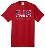 St. Joseph - USA Flag SS T Shirt (Purple, Orange, Yellow, Red or White) (YOUTH or ADULT)