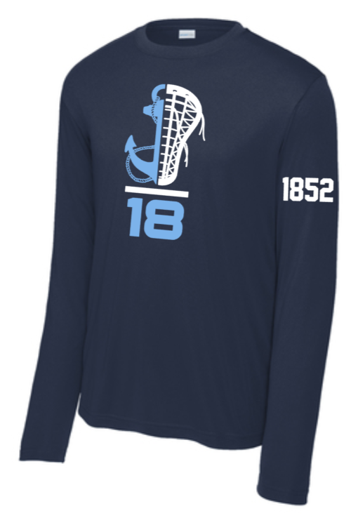 MDSA Lax - COMBINE - Navy Blue Performance Long Sleeve T Shirt