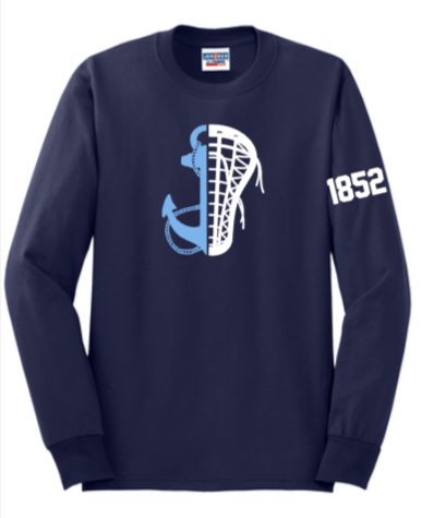 MDSA Lax - Anchor Navy Blue Long Sleeve T Shirt