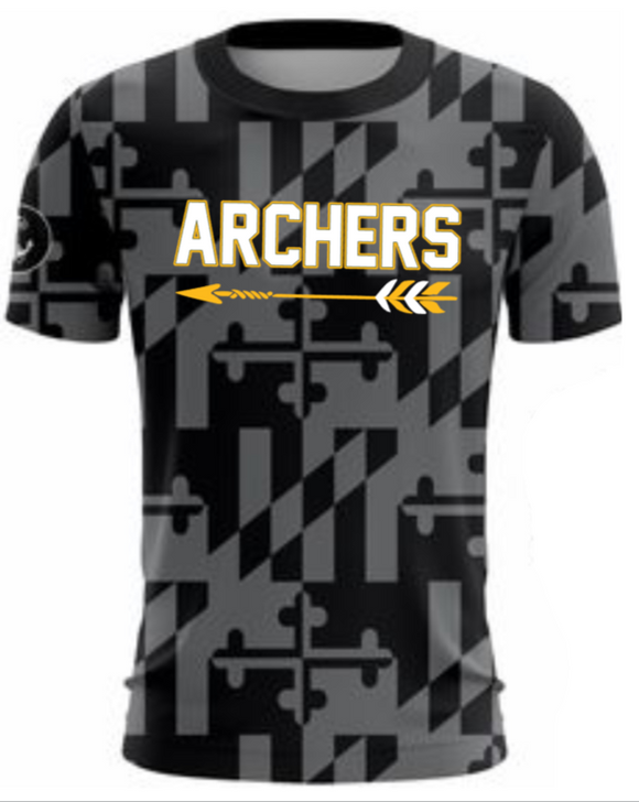 LF ARCHERS - Black MD Flag Ghost Short Sleeve Shirt