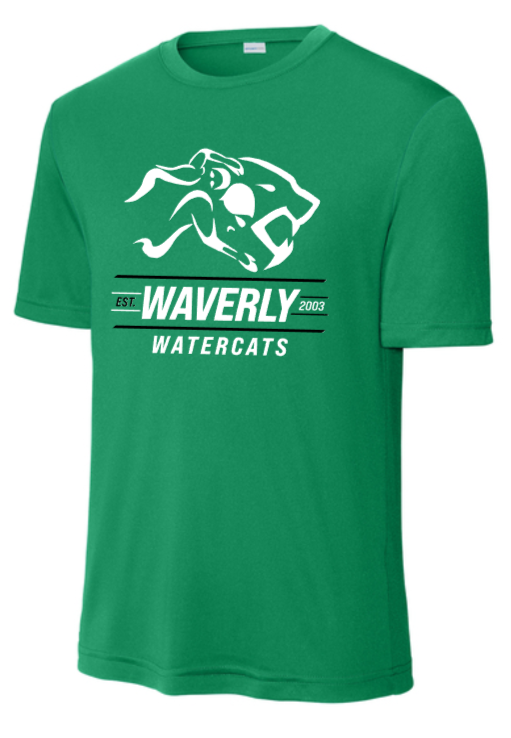 Waverly Watercats - Watercats Performance Short Sleeve T Shirt (Black, Green, or White)