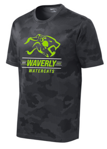 Waverly Watercats - Watercat Black Gradient Camo Hex Short Sleeve Shirt