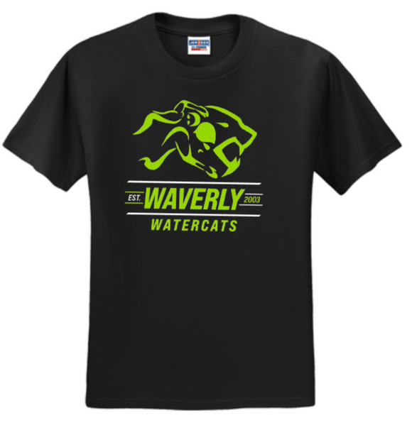 Waverly Watercats - Watercats Short Sleeve T Shirt (Black, White or Green)