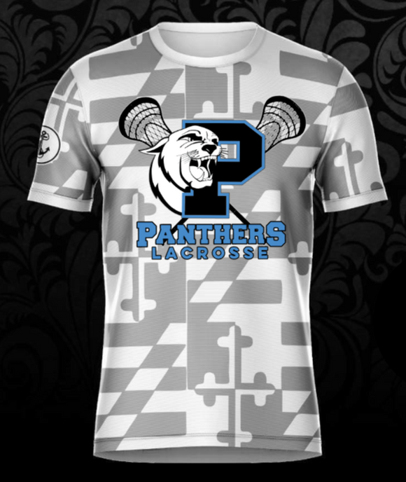 Panthers Lax - White MD Ghost Short Sleeve Shirt (Youth and Adult)