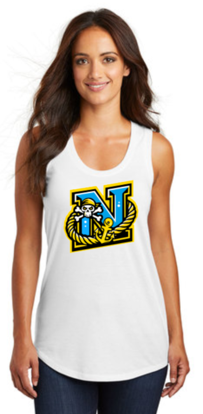 NAAC - N Logo - White Ladies Racer Back Tank Top