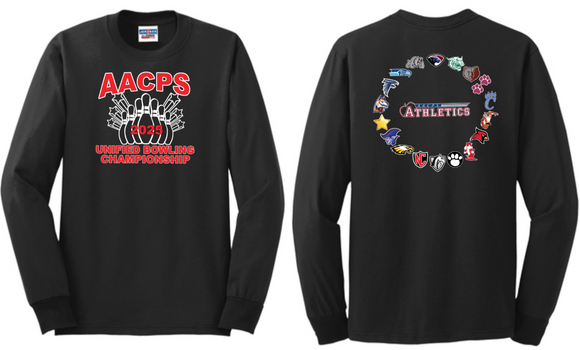 2025 AACPS UNIFIED BOWLING CHAMPS - Black Long Sleeve Shirt