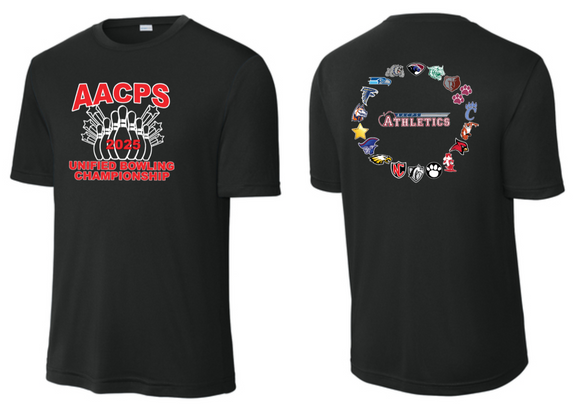 2025 AACPS UNIFIED BOWLING CHAMPS - Black SS Performance Shirt