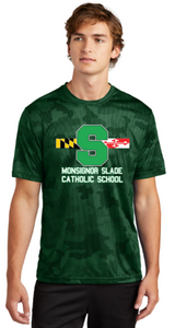 MSCS - Letter Green Camo Hex Performance SS T-shirt