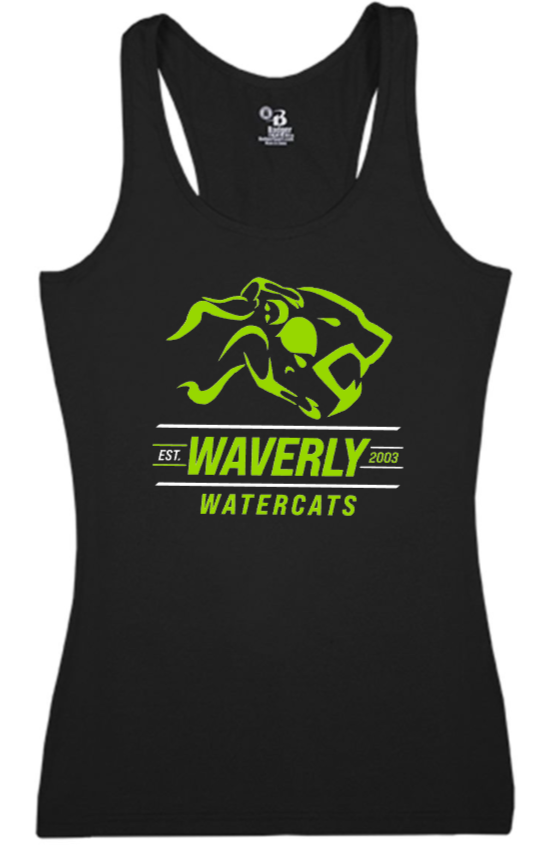 Waverly Watercats - Watercats Women's Pro-Compression Racerback (Black)