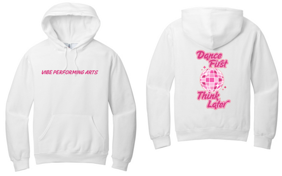 Vibe Dance - PINK - White Hoodie Sweatshirt