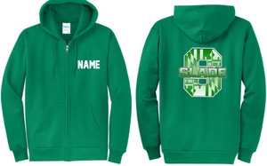 MSCS - Gradient MD Flag Zip Up Hoodie Sweatshirt (Green or Grey)