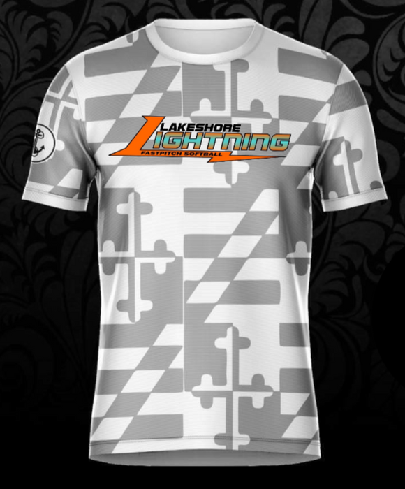 Lightning Softball - White MD Ghost Short Sleeve Shirt