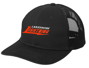Lightning Softball - Embroidered Snapback Trucker Hat (Black & Black)
