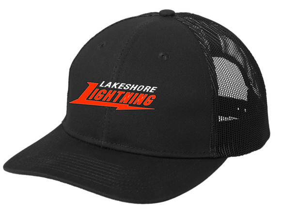 Lightning Softball - Embroidered Snapback Trucker Hat (Black & Black)