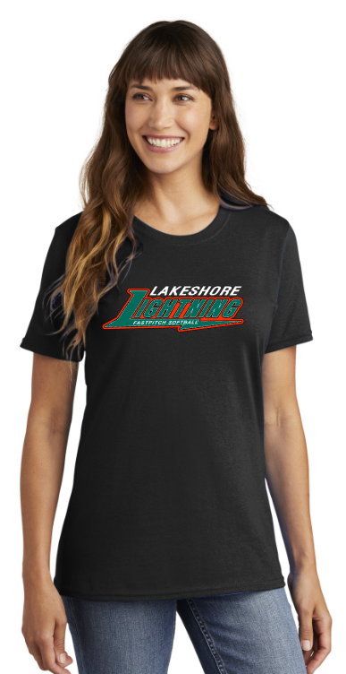 Lightning Softball - Black SS T Shirt (Lady)