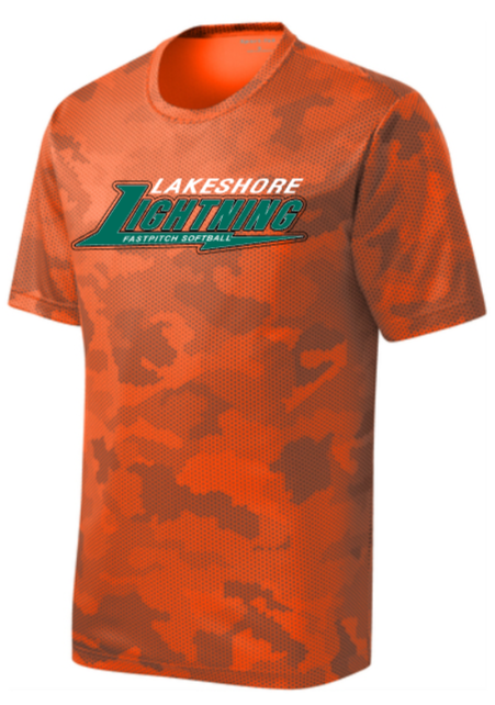 Lightning Softball - Orange Camo Hex Short Sleeve Shirt