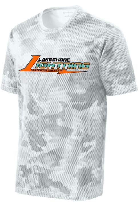 Lightning Softball - White Camo Hex Short Sleeve Shirt
