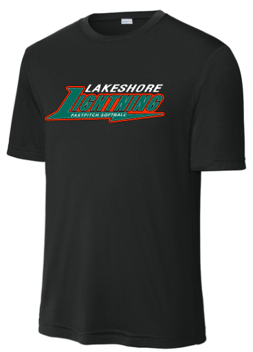 Lightning Softball - Black Performance Short Sleeve Shirt