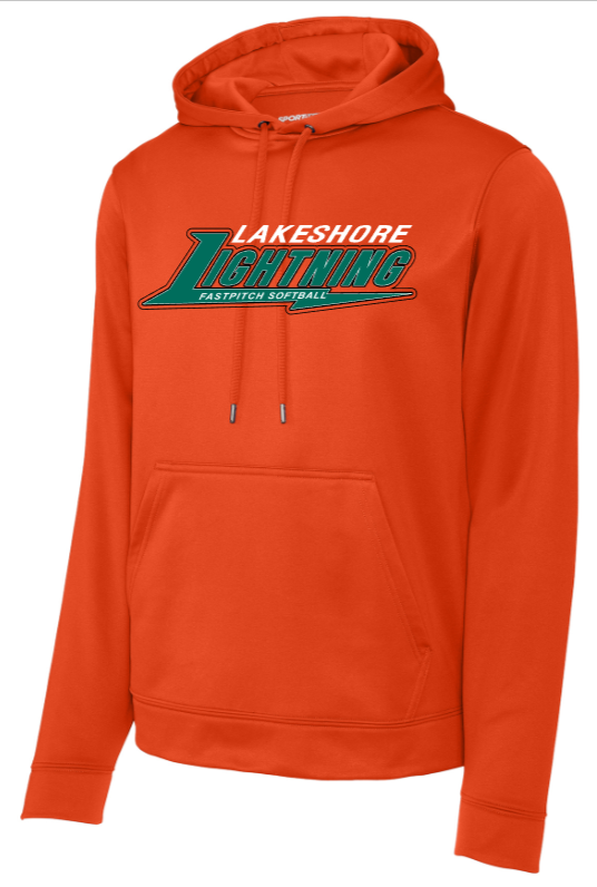 Lightning Softball - Orange Performance Hoodie Sweatshirt