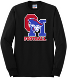 OM Patriots - Football Long Sleeve T Shirt (Red, Black or Grey)