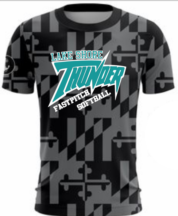 LS Thunder Softball - Black MD Ghost Short Sleeve Shirt