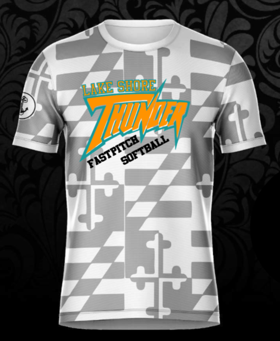LS Thunder Softball - White MD Ghost Short Sleeve Shirt