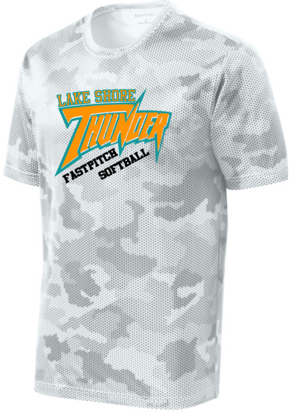 LS Thunder Softball - White Camo Hex Short Sleeve Shirt