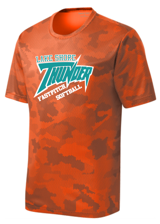 LS Thunder Softball - Orange Camo Hex Short Sleeve Shirt