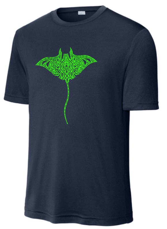 Devilrays Swim - Devilray Navy Blue Performance Short Sleeve Shirt