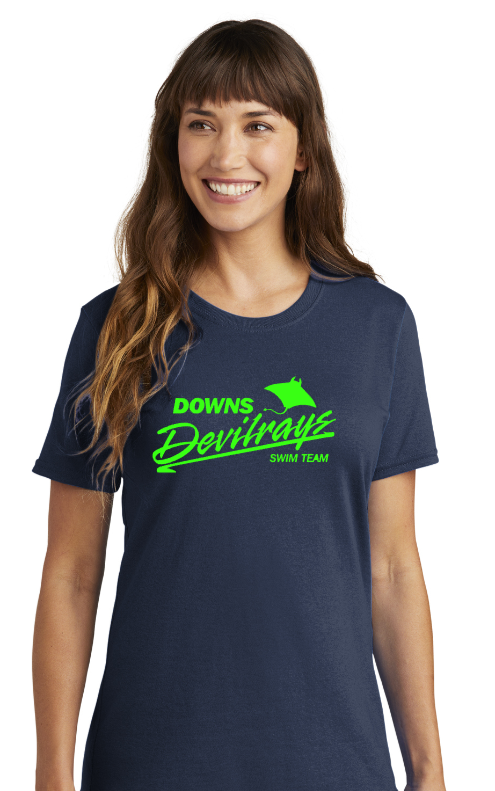 Devilrays Swim - Classic Navy Blue SS T Shirt (Lady)
