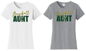 LF Baseball - Baseball Aunt Short Sleeve Lady T Shirt (White or Grey)