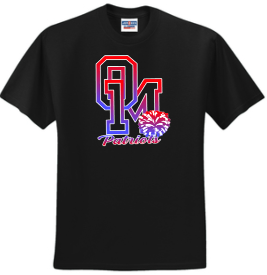 OM Patriots - Cheer Short Sleeve T Shirt (Red, White or Grey)