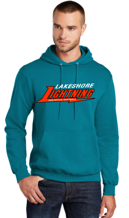 Lightning Softball - Teal Hoodie Sweatshirt (Adult)
