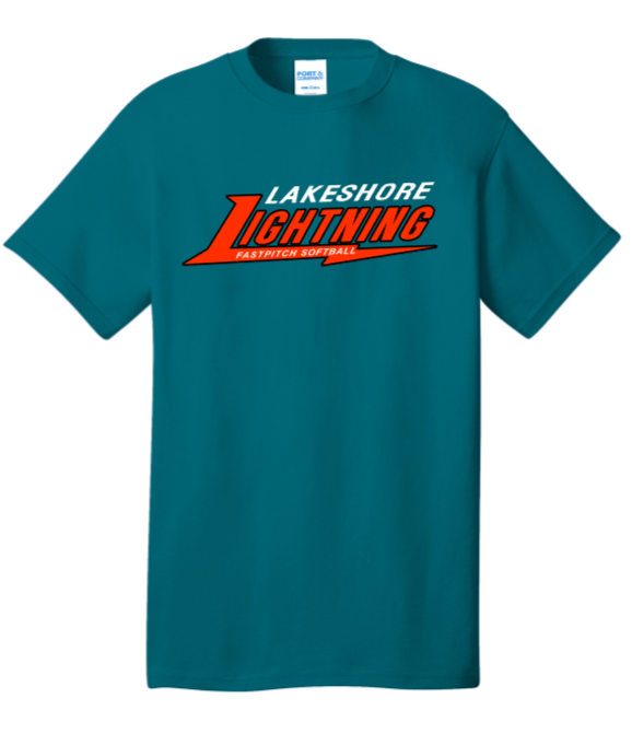 Lightning Softball - Teal SS T Shirt (Youth and Adult)