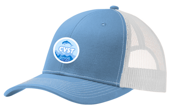 CVST - Snapback Trucker Hat (Printed) (With or Without Ponytail) BABY BLUE AND WHITE