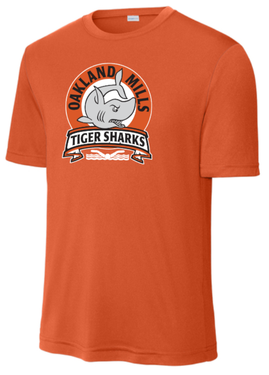 Oakland Mills Swim Team - Orange Performance Short Sleeve Shirt