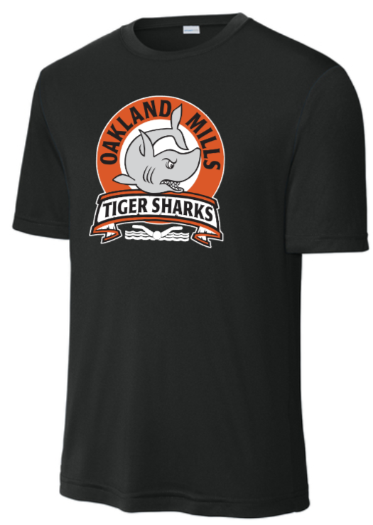 Oakland Mills Swim Team - Black Performance Short Sleeve Shirt