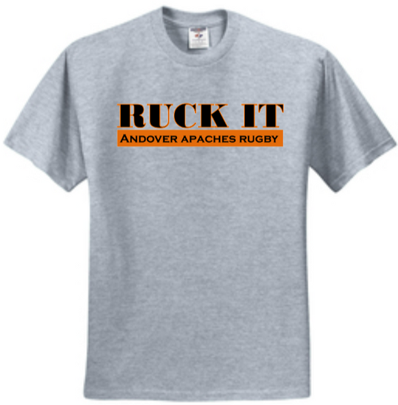 Apaches Rugby - RUCK IT Short Sleeve T Shirt (White, Grey or Black)