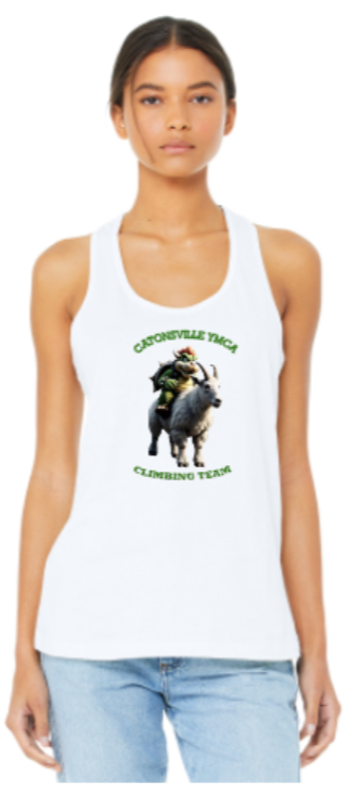 Catonsville Climbing- White Racer Back Tank Top