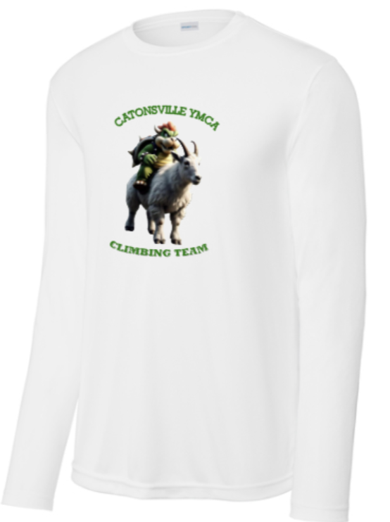 Catonsville Climbing - White Performance Long Sleeve T Shirt