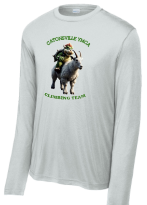 Catonsville Climbing - Grey Performance Long Sleeve T Shirt